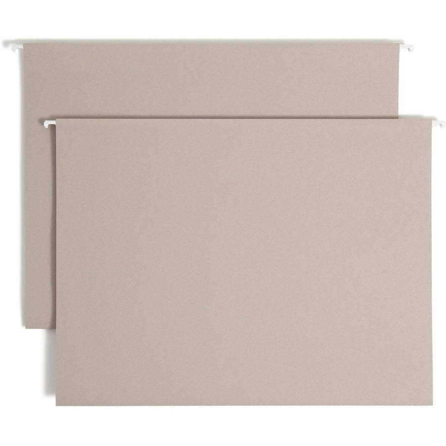 Smead TUFF Legal 4" Exp Hanging Box Bottom Folder, 14.75" x 9.25", Steel Gray, 1/3, Assorted, Reinforced Rod, 18 / Box, SMD64342