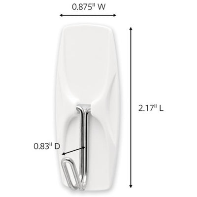 3M Command Medium Wire Hooks, 2-3/16"H x 7/8"W x 13/16"D, White, Pack Of 35 Hooks, 35 / Pack, MMM17065S35NA