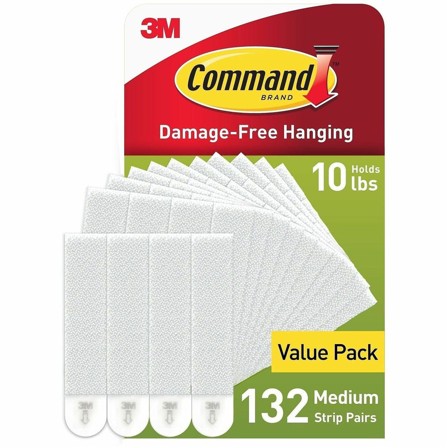 Command Mounting Strip, Paper, 5.19", 5.63", Double Coated, 132, MMM17201S132NA