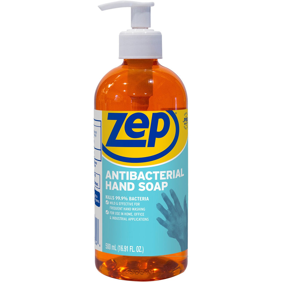 Zep Antimicrobial Hand Soap, 9.4" x 8", Orange, Residue-free, 12 / Carton, ZPER46101