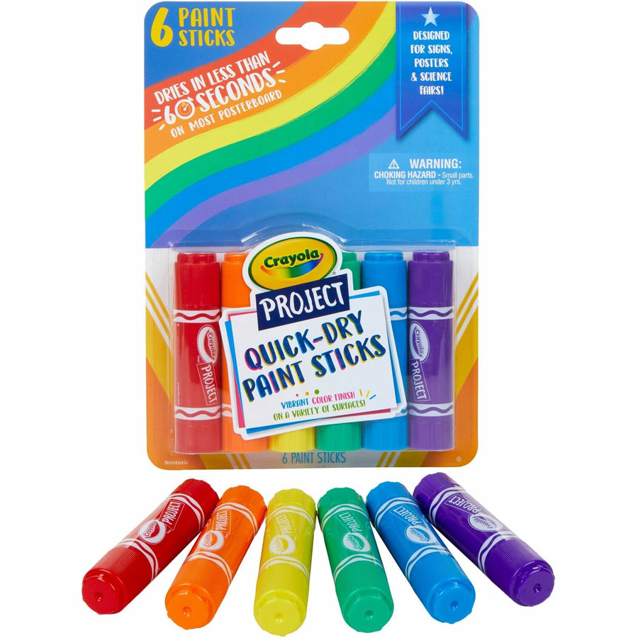 Crayola Project Quick-Dry Paint Sticks, Quick-drying, 1 / Pack, CYO54-1070