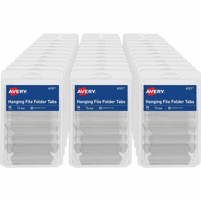 Avery Hanging File Folder Tabs, 1/5 Cut, 20 Total ), Matte Clear, 1 Carton — view 1