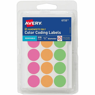 Avery 3/4" Round Removable Color Coding Labels - Handwrite Only, Assorted, 1 Carton — view 1