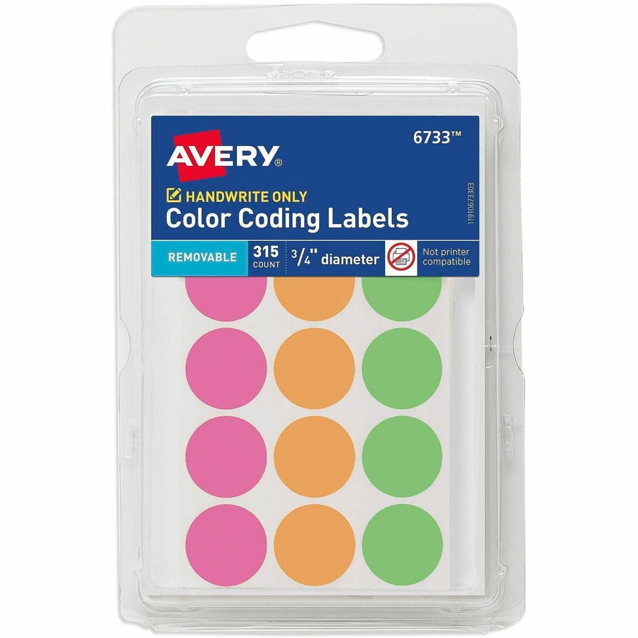 Avery 3/4" Round Removable Color Coding Labels - Handwrite Only, Assorted, 1 Carton — view 1
