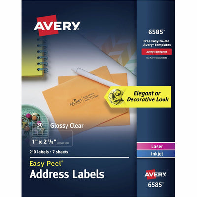 Avery Easy Peel Address Label, Clear, 5 / Carton — view 1