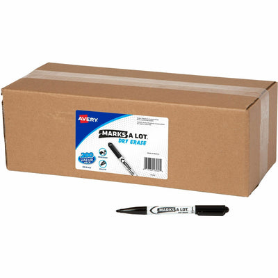 Avery Marks A Lot Marks-A-Lot Value Pack Dry Erase Markers, 200 / Carton, AVE24595