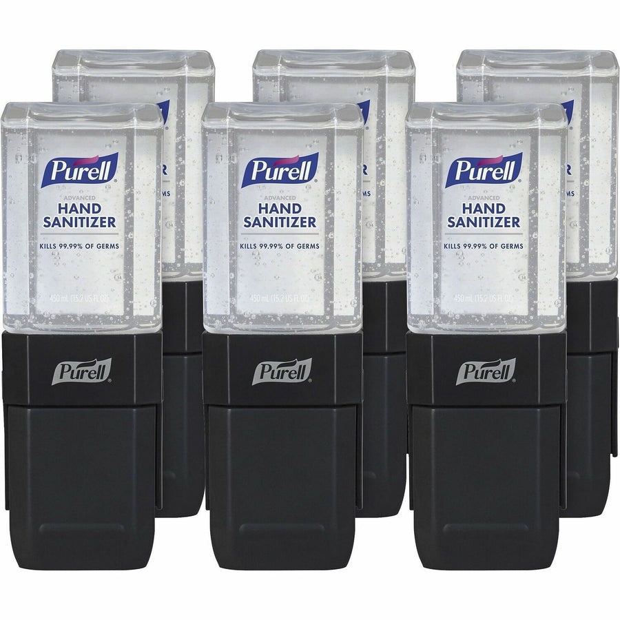 PURELL® ES1 Dispenser Starter Kit (4424-D6), Graphite, ABS Plastic, 15.22 fl oz, Push Button, 6 / Carton, GOJ4424D6