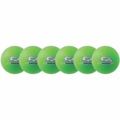 Champion Sports Rhino Skin Low Bounce Dodgeball Set, Neon Green, 6 / Set, CSIRXD6NGSET