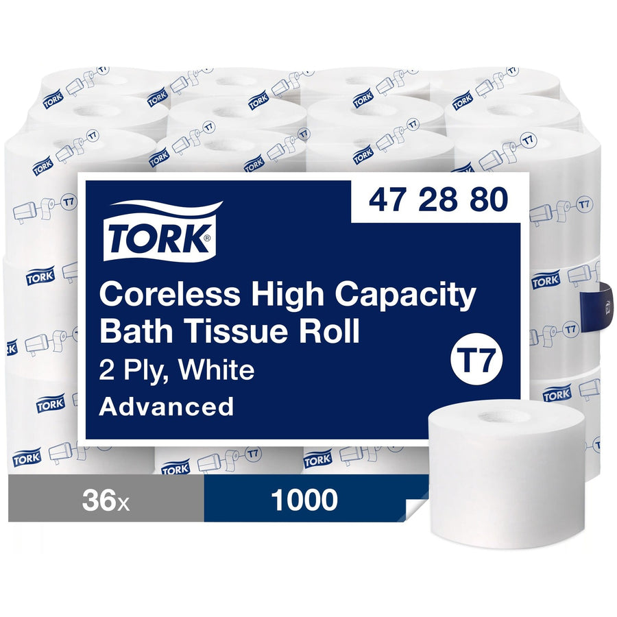 TORK Advanced Coreless High Capacity Bath Tissue, White, 36 / Carton, TRK472880