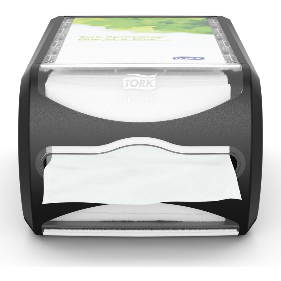 TORK Xpressnap Counter Napkin Dispenser Black N4, 7.5" x 5.7", Licorice, Plastic, Window, TRK6432000