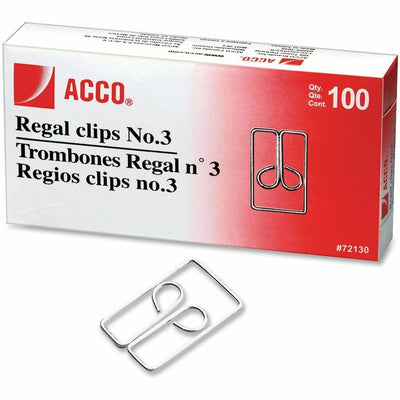 ACCO Regal Owl Paper Clips, Silver, 100 / Box — view 1