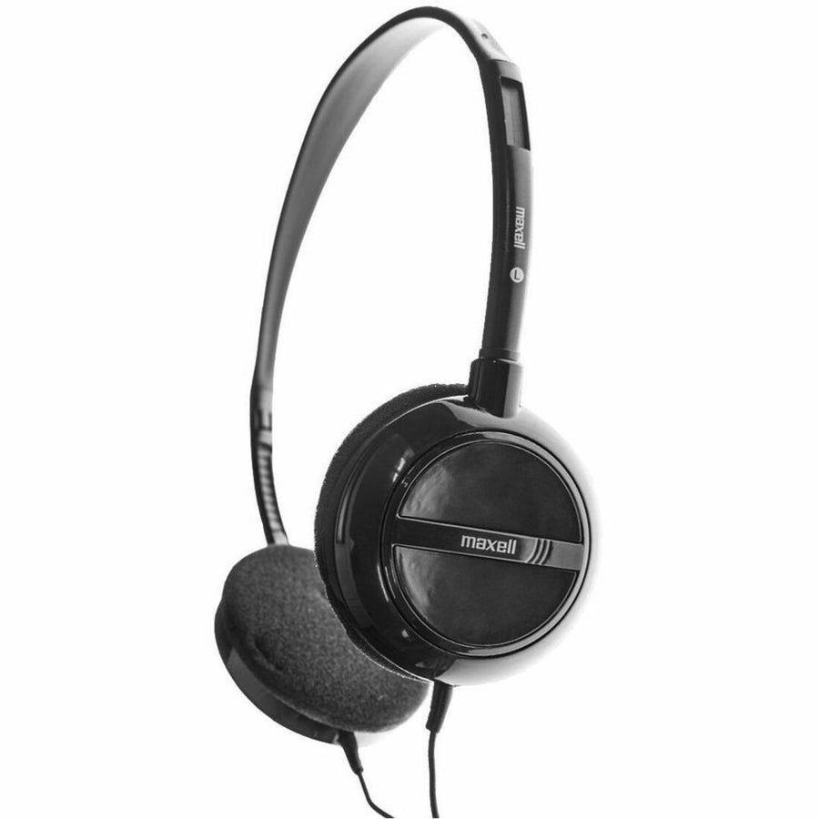 Maxell HP200MIC Headset, 1.1" x 6", Black, Adjustable Headband, MAX199929