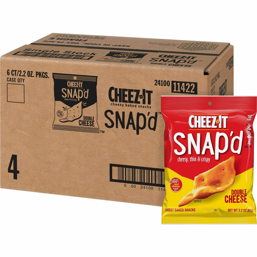 Cheez-It Snap'd Double Cheese Crackers, 6 / Carton, KEB11422