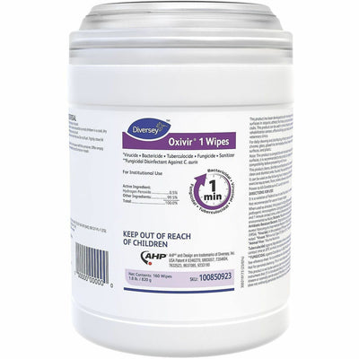 Diversey Oxivir Disinfectant Wipe, Colorless, 12 / Container, DVO100850923