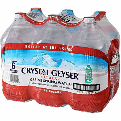CG Roxane Crystal Geyser Natural Alpine Spring Water, 6 / Carton, CGW12514