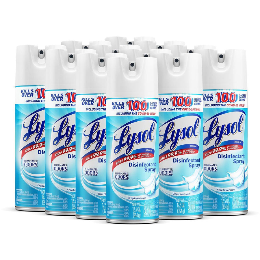 Lysol Crisp Linen Disinfectant Spray, Clear, 12 / Carton, RAC74186CT