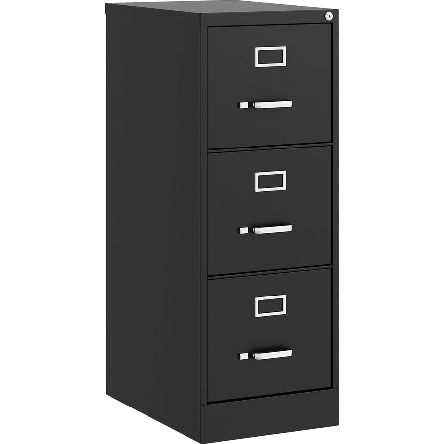 Lorell Fortress Series 22" Commercial-Grade Vertical File Cabinet, 15" x 40.2", Black, Steel, Wire Management, LLR42297