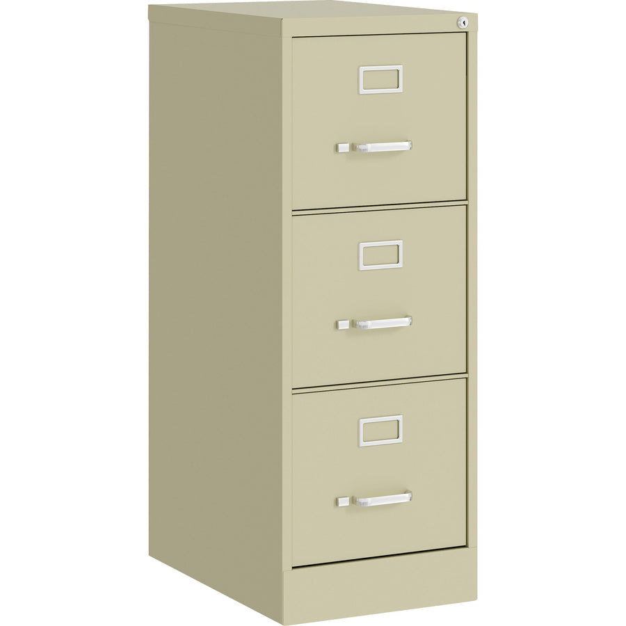 Lorell Fortress Series 22" Commercial-Grade Vertical File Cabinet, 15" x 40.2", Putty, Steel, Wire Management, LLR42296