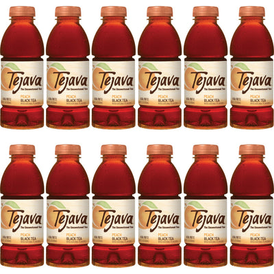 Crystal Geyser Water Tejava Peach Black Tea Bottle, 12 / Carton, CWG40132