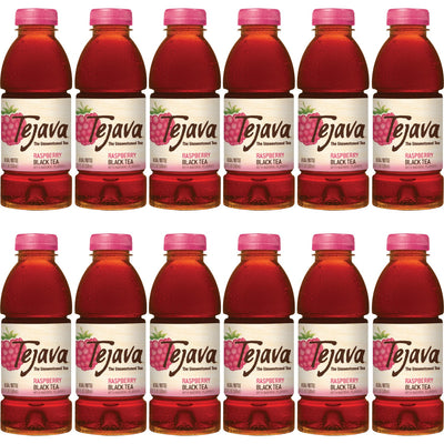 Crystal Geyser Water Tejava Raspberry Black Tea Bottle, 12 / Carton, CWG40160