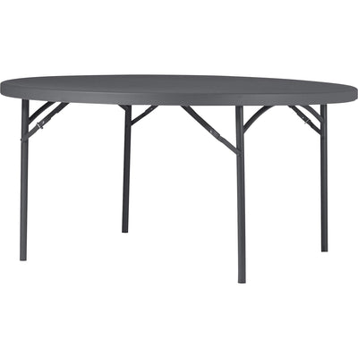 Dorel Zown Commercial Round Blow Mold Fold Table, Gray, CSC60535SGY1E