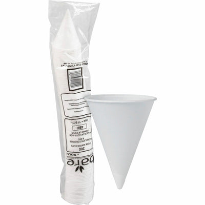 Dart Container Solo Eco-Forward 4 oz Treated Paper Cone Water Cups, White, 200 / Pack, SCC4BR2050
