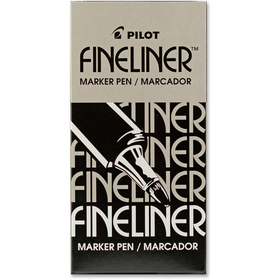Pilot Marker Pens, Fineliner, Black, Long Lasting, 12 / Box, PIL11002BX