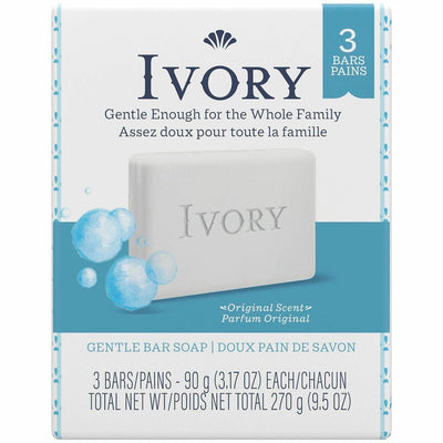 Procter & Gamble Ivory Bar Soap, White, 3 / Pack, PGC12364