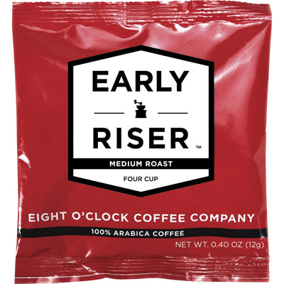 Eight O'Clock Coffee O'Clock Pouch Early Riser Coffee, 100 / Carton, CFPCCFEOC4R100