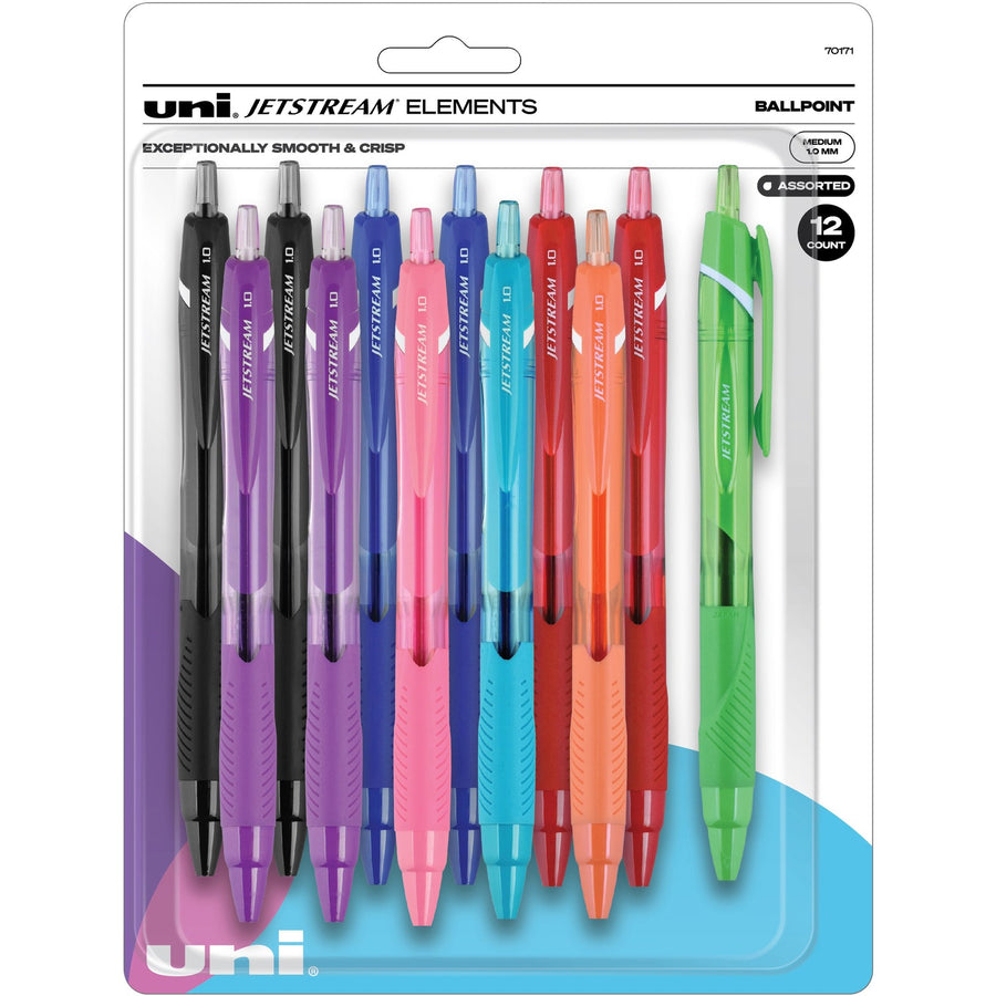 uniball™ Jetstream Elements Ballpoint Pen, 0.50" x 5.50", Lime, Pocket Clip, 12 / Pack, UBC70171