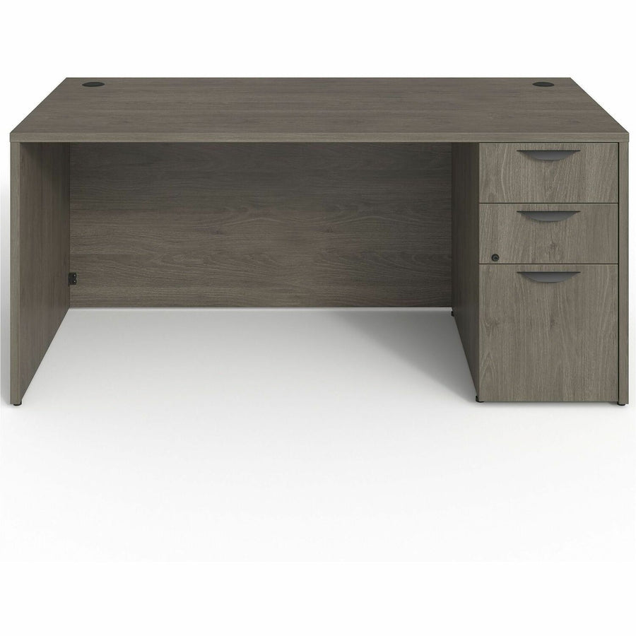 Lorell Prominence 2.0 Right-Pedestal Desk, 1" Thickness - Top, Particleboard, Grommet, LLRPD3066RSPGE