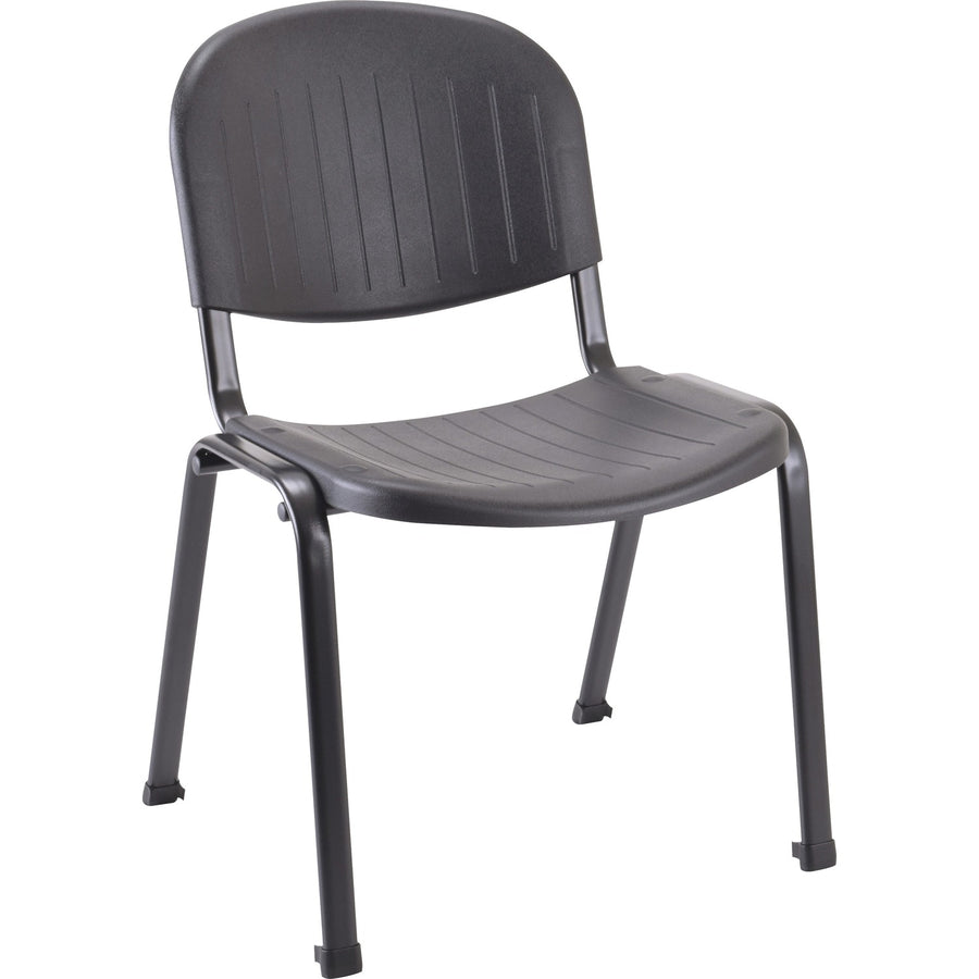 Lorell Low-Back Stack Chairs, 21.6" x 31.9", Black, Compact, 4 / Carton, LLR62125