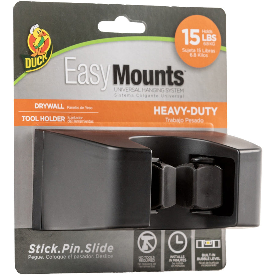 Duck Brand EasyMounts Heavy-Duty Tool Holder, Black, Fiberglass, DUC287215