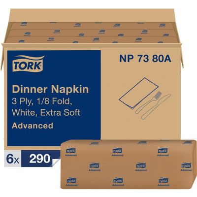 Essity Hygiene and Health AB TORK Extra Soft White Dinner Napkin, 6 Pack, TRKNP7380A