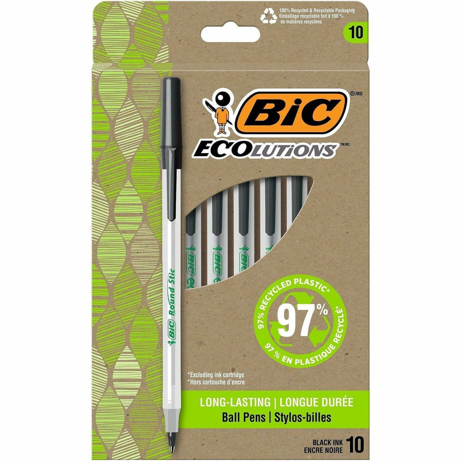 BIC Ecolutions Round Stic Ball Point Pen, 10 / Pack — view 1