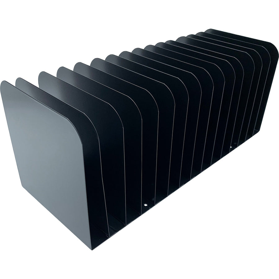 Huron 15-slot Vertical Message Rack, 16" x 6.50", Black, Steel, Durable, HURHASZ0178