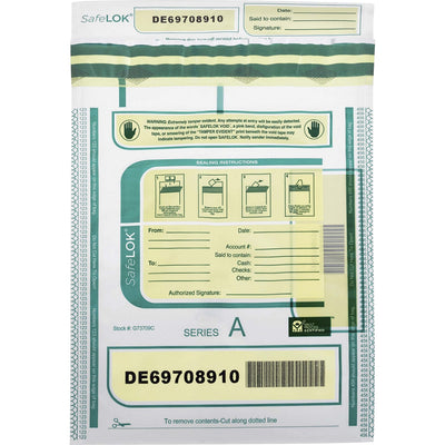 ControlTek SafeLOK Tamper-Evident Deposit Bags, Clear, 100 / Pack, CNK585087