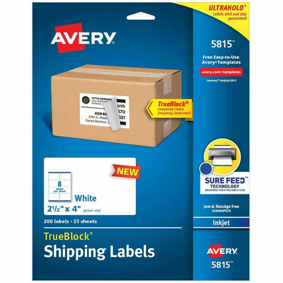 Avery Printable Shipping Labels, 2.5" x 4", 200 Labels ), White, 200 / Pack — view 1