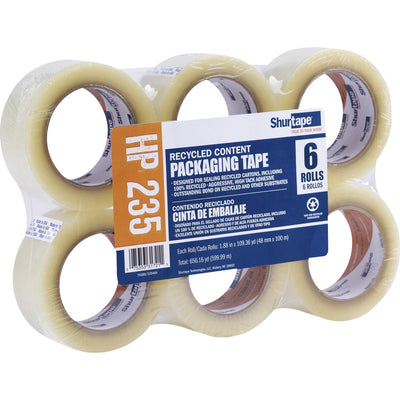 Shurtech Duck HP 235 Hot Melt Packaging Tape, Clear, 6 / Pack, DUC242763