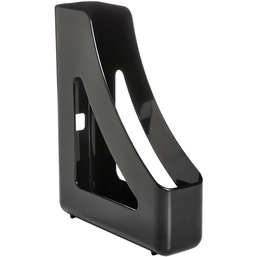 Deflecto AntiMicrobial Magazine File, 3.2" x 12.2", Black, Polystyrene, Durable, DEF63909