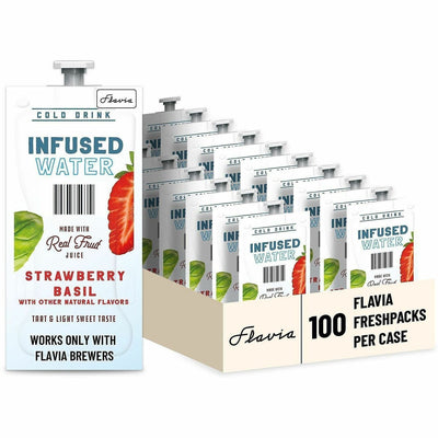 Flavia Strawberry Basil Infused Water, 100 / Carton, LAV48053