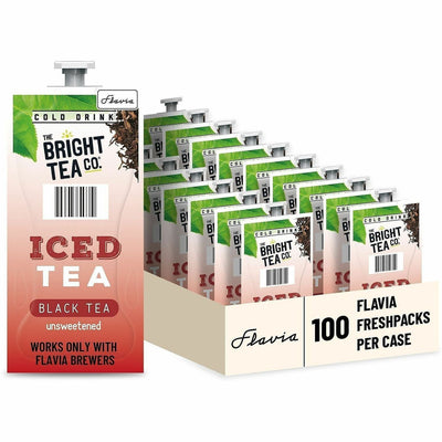 Flavia Bright Tea Co. Black Iced Tea, Sugar-free, 100 / Carton, LAV48047