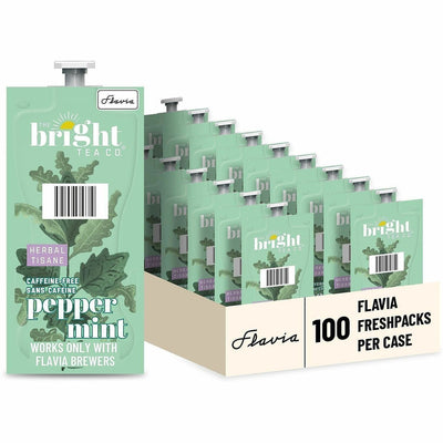 Flavia Bright Tea Co. Peppermint Herbal Tea, 100 / Carton, LAV48025