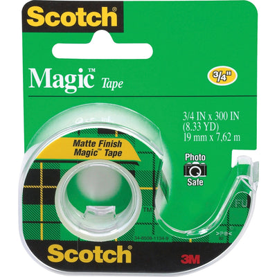 3M Scotch Magic Matte Finish Tape, Clear, 12 / Box, MMM105BX