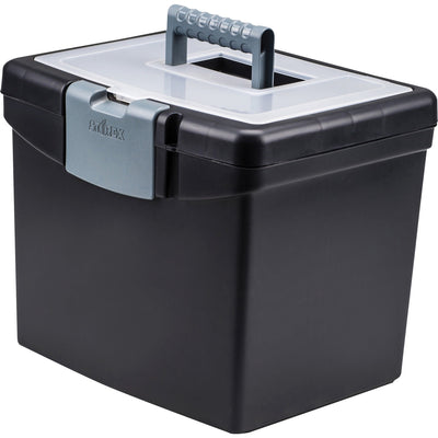 ERA Storex Portable File Storage Box with XL Lid, Black, STX61504U01C
