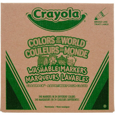 Crayola Multicultural Colors Washable Markers, 240 / Box, CYO588228