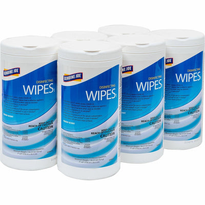 Genuine Joe Disinfecting Wipes, White, 6 / Carton, GJOW75F