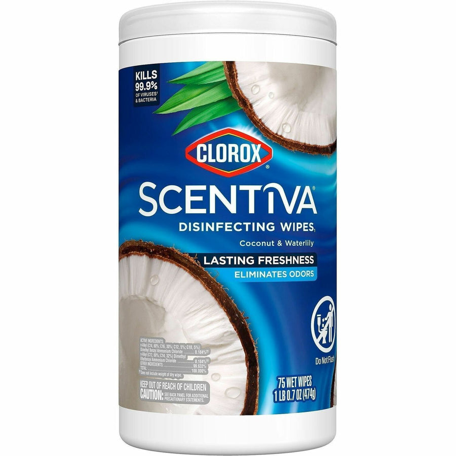 Clorox Scentiva Wipes, Bleach Free Cleaning Wipes, White, Deodorize, CLO60037