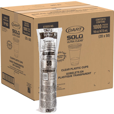 Dart Container Solo Ultra Clear 16 oz Practical-Fill Cold Cups, 20 / Carton, SCCTP16DCT