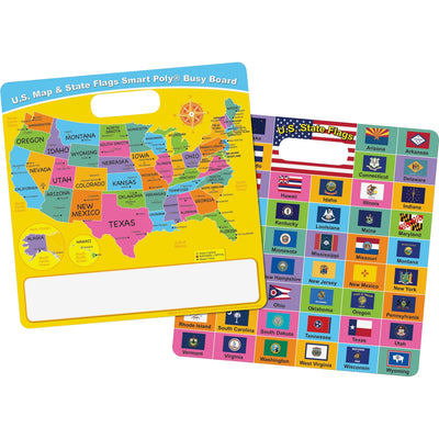 Ashley U.S. Map/Flags Smart Poly Busy Board, Heavy Duty, ASH98008